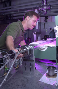 Brian Holloway preparing nanotube oven